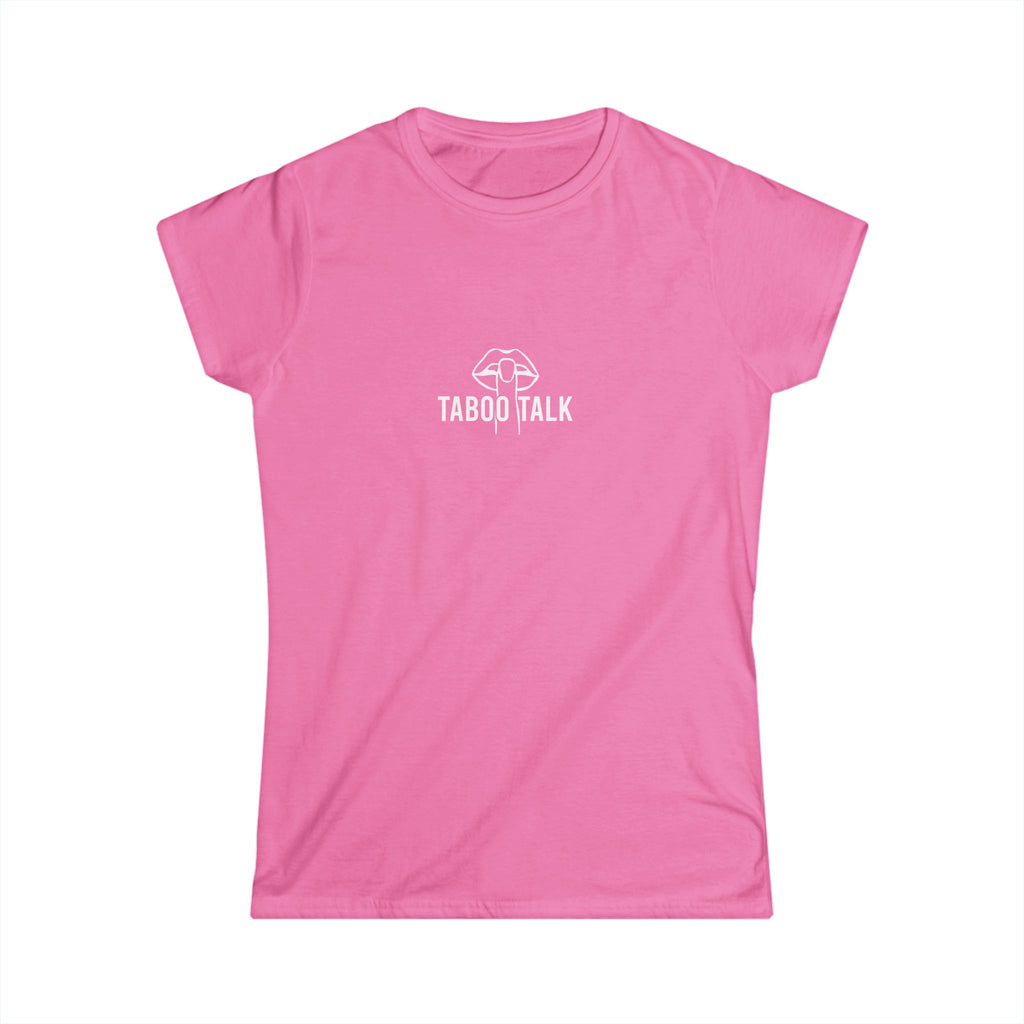 "Taboo Talk" Women's Graphic Tee — Minimal Lip Shh Design
