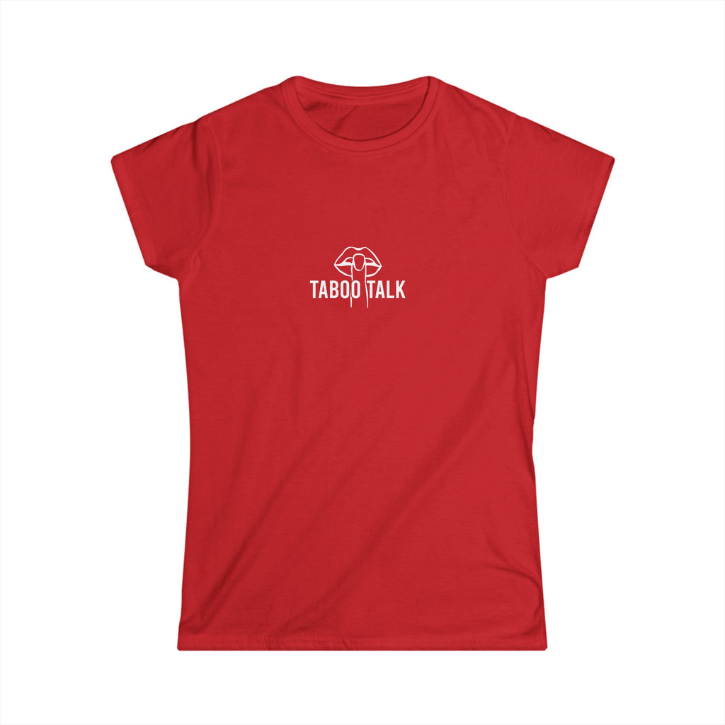"Taboo Talk" Women's Graphic Tee — Minimal Lip Shh Design