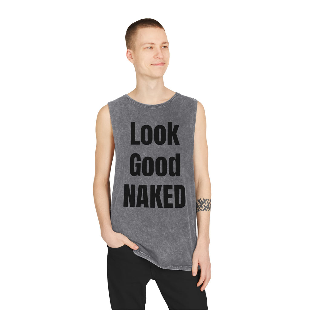 Look Good Naked Tank Top — "Look Good NAKED" Stonewash Fitness Tank