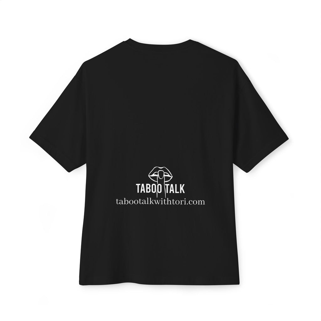 Taboo Talk Tee — "Permission to Feel Pleasure" Graphic Boxy T-Shirt