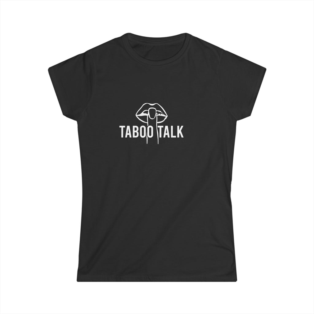 "Taboo Talk" Women's Graphic Tee — Minimal Lip Shh Design