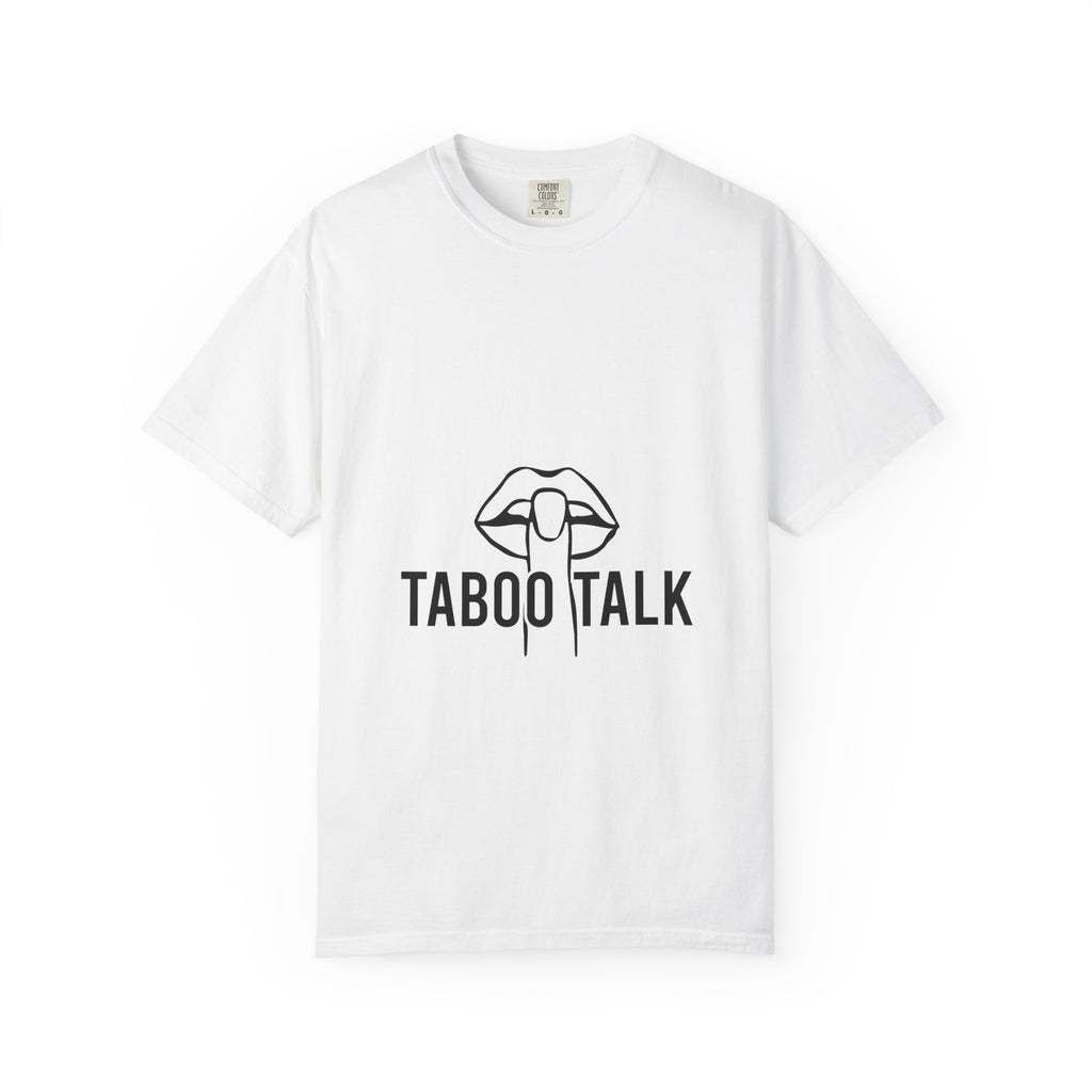 Taboo Talk Graphic T‑Shirt — Shushing Lips Logo Tee