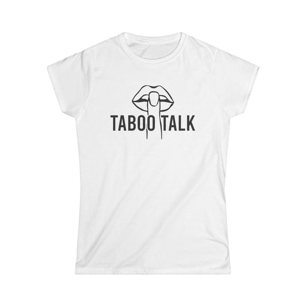 "Taboo Talk" Women's Graphic Tee — Minimal Lip Shh Design