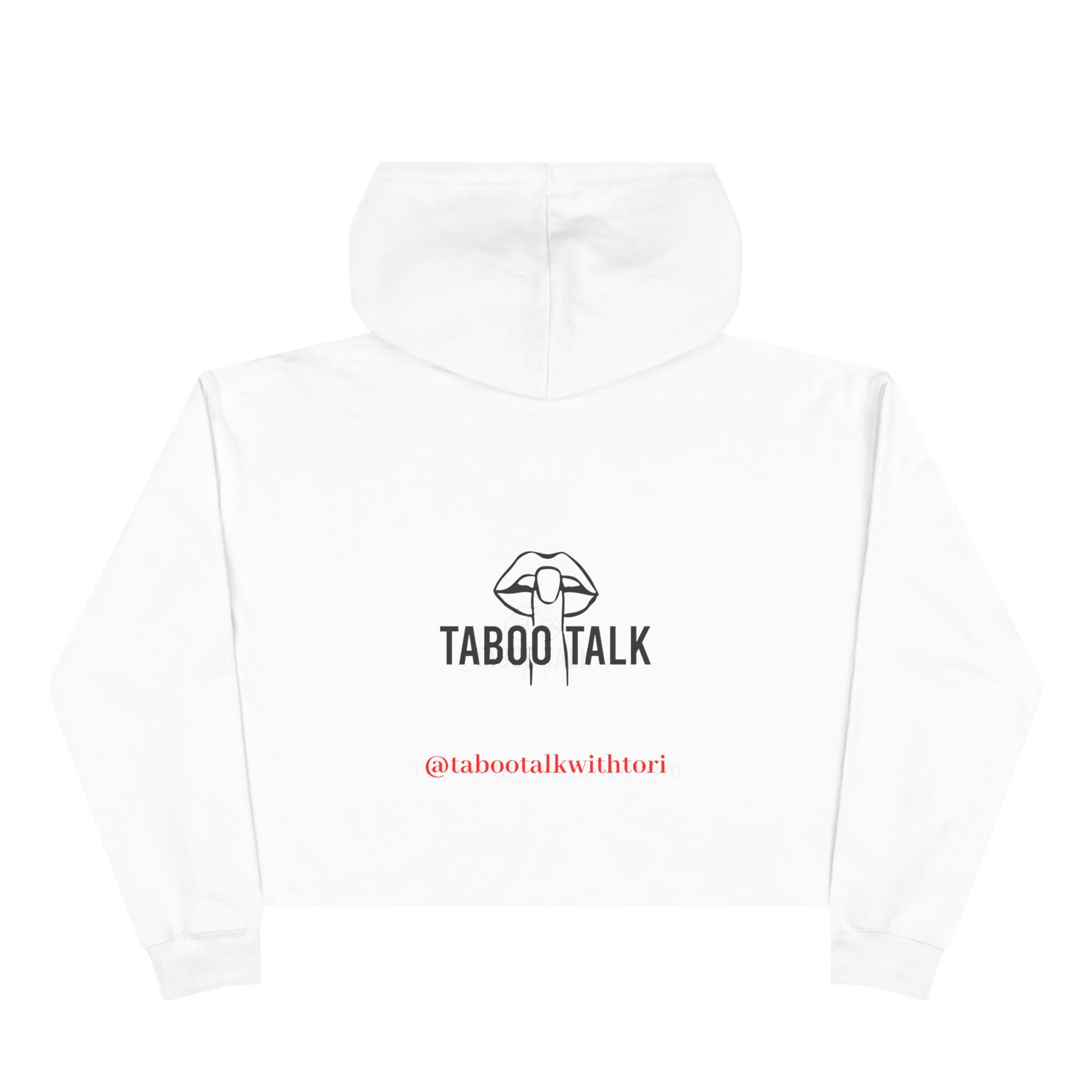 Cropped Hoodie — “Permission to Feel / Pleasure.” Minimal Text Wellness Crop Hoodie