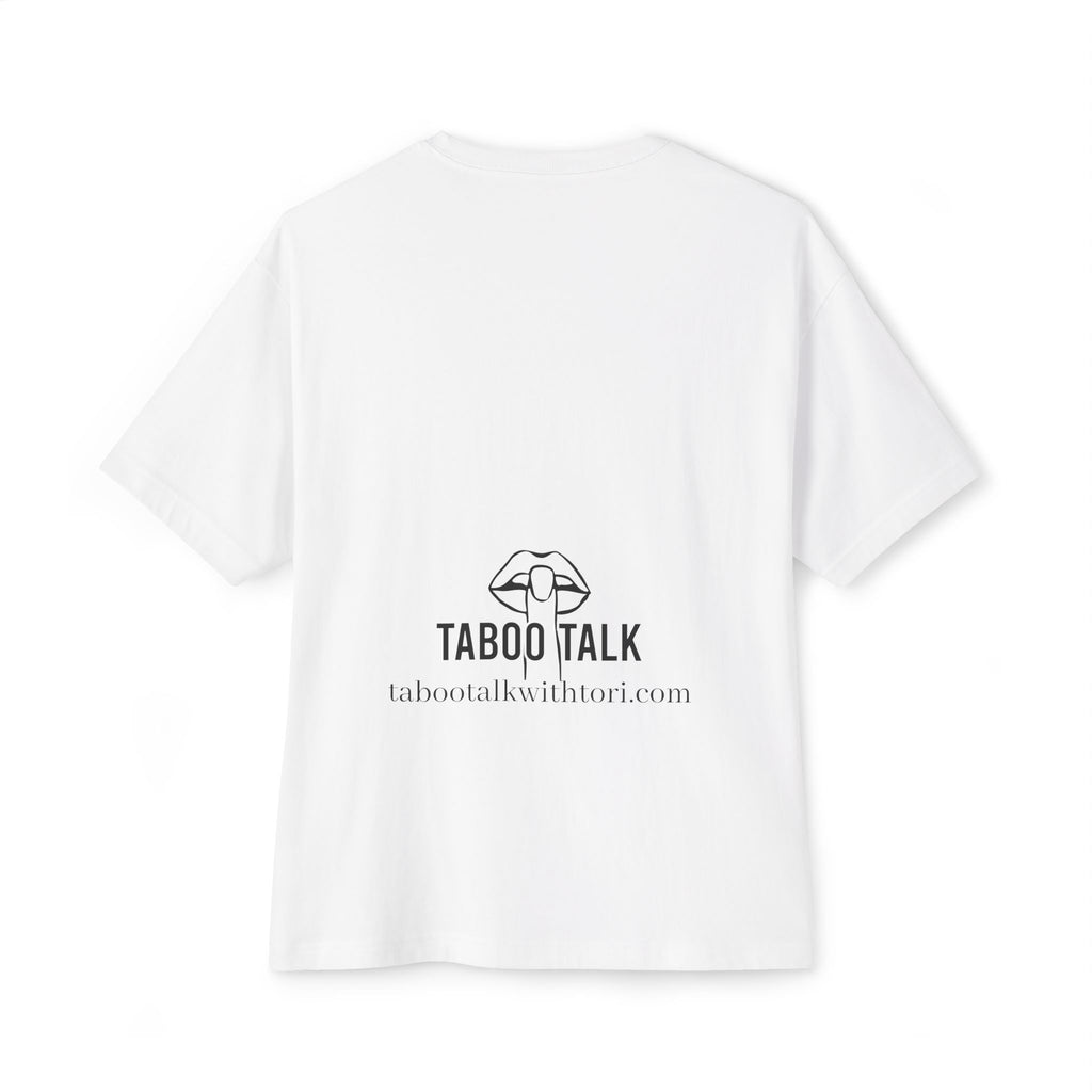 Taboo Talk Tee — "Permission to Feel Pleasure" Graphic Boxy T-Shirt